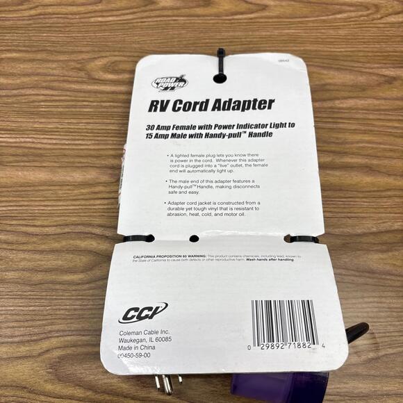 Road Power 14/3-Gauge 15-30-Amp RV Adapter Power Cord, 18"Pig Tail - NEW™ - Picture 4 of 4